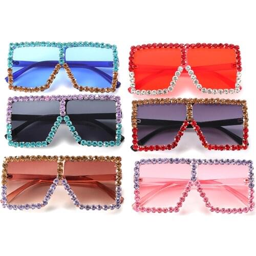 FOCUSNORM Summer Fashion Kids Girls Boys Sunglasses 6 Colors With Diamond Outdoor Lovely Glasses Outfits 4-11Y