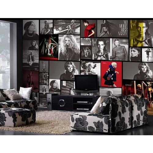 Custom photo wallpaper, retro star posters murals for clothing store cafe bar setting wall papel DE parede