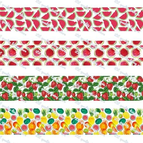 Fruit Series Lanyard Ribbon Double Printed Sided Printing 10-38MM Mobile Phone Rope/ Key Lanyards Neck Strap Keychain 50 Yards