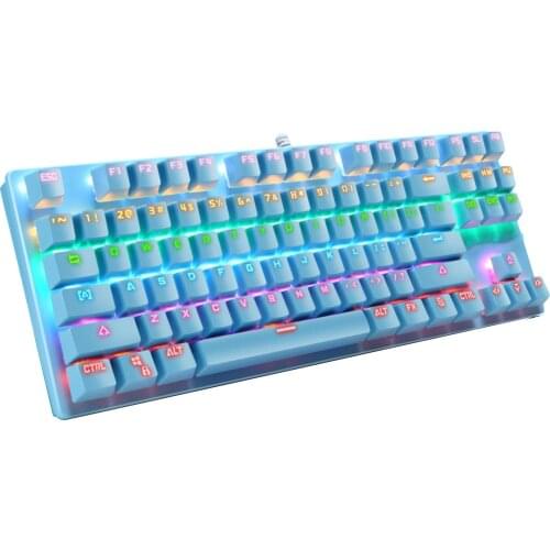 K550 ABS 87 Keys USB Wired blue pink RGB Backlight Blue Switch Dust-Proof Ergonomic Design Gaming Mechanical Keyboard