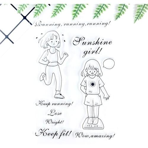 Keep Fit Girl NEW Clear Stamps For DIY Scrapbooking/Craft Supplies Bullet Journal Background Rubber Stamp Sentiment Card Making