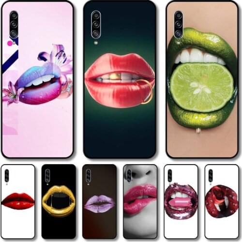 Colorful lips Phone Case For Samsung Galaxy A 12 51 52 21 71 70 42 32 10 80 90 E 5G S Black Shell Art Cell Cover