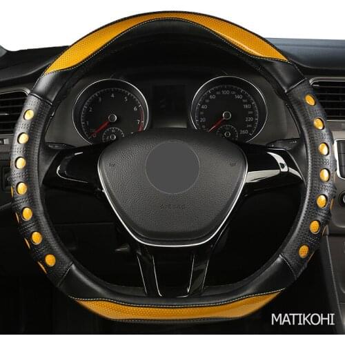 MATIKOHI Carbon Fiber Leather Car Steering Wheel Cover For Geely CK EC7 EC8 MK CK2 GC9 GC6 emgrand 7 X7 ec7 atlas MK