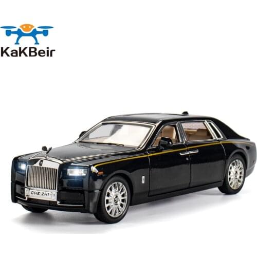 1:24 Rolls Royce Phantom High Simulation Diecast Alloy Car Model Sound Light Boy Toys Pull Back Children Gift Scale Collection