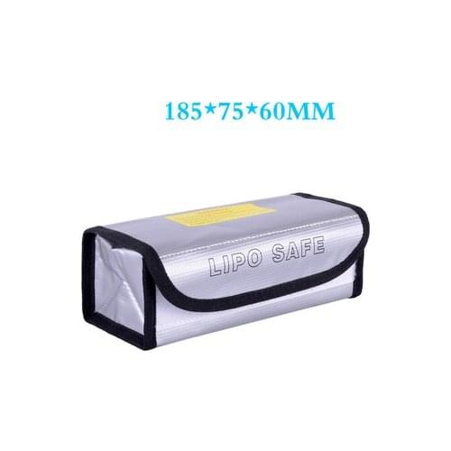 Model airplane lithium battery explosion-proof bag, battery fire-retardant safety bag, gray 185*75*60MM explosion-proof bag