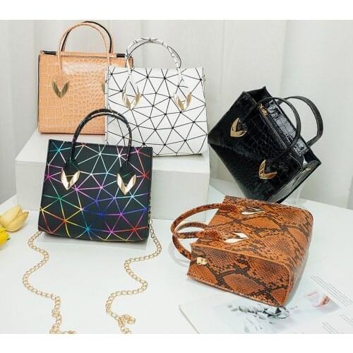 Fashion Korean Womens Bag Oblique Shoulder Bag Colorful Crocodile Snake Pattern Single Shoulder Bag Handbag Hand Bags For Women