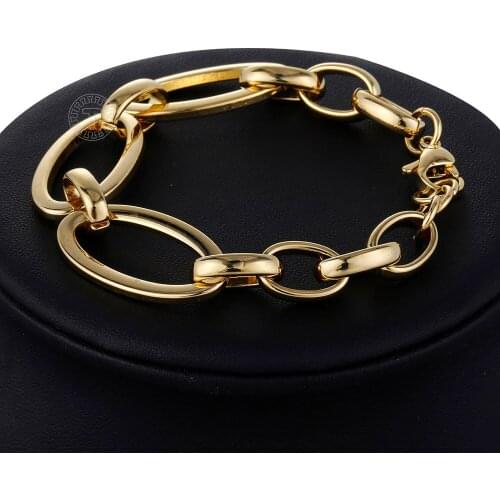 Trendy 15mm Womens Bracelet Girls Oval Link Chain Stainless Steel Bracelet Gift Jewelry DLKB436