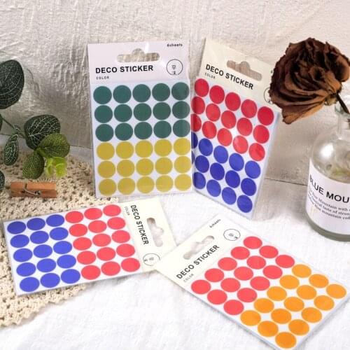 6 pcs/lot Kawaii Round Decorative Scrapbooking Stickers Cute Star Journal Diary Stationery Sticker Korean Office School Supplies