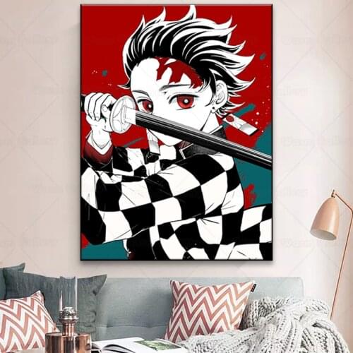 Hd Anime Demon Killer Wall Art Poster Nordic Picture Demon Killer Canvas Home Interior Decoration Wall Art