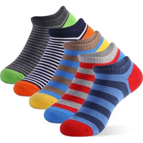 2020 New Mens Socks High Quality Large Size Sports Breathable Fitted Striped Patchwork Ankle Socks Gifts for Men Meias