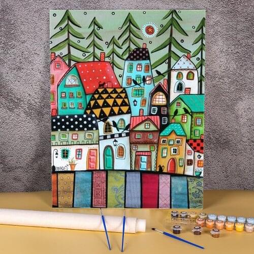 Landscape Abstract Tree DIY Painting By Numbers Set Oil Paints 50*70 Paiting By Numbers Loft Picture Crafts For Handiwork