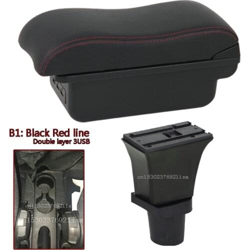 For Fiat 500 Armrest Box Central Store Content Storage Box with Cup Holder Ashtray USB Interface