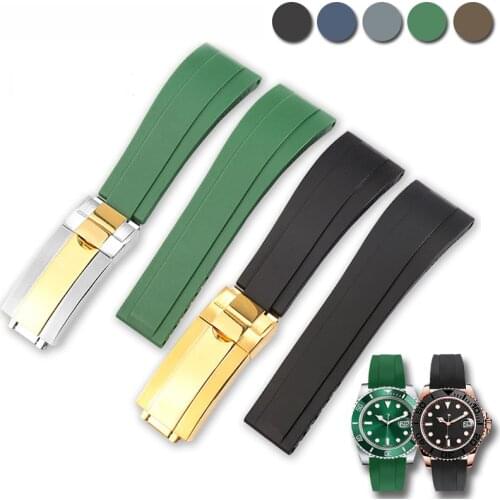 WatchBand For Rolex SUBMARINER YachtMaster DAYTONA Silicone Waterproof Watch Strap Watch Accessories Rubber Watch Bracelet Chain