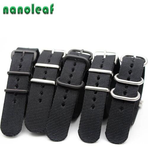 Black Nylon Watch Band For NATO ZULU Sports Bracelet Replacement Strap 18MM 20MM 22MM 24MM Wristband Table Accessories