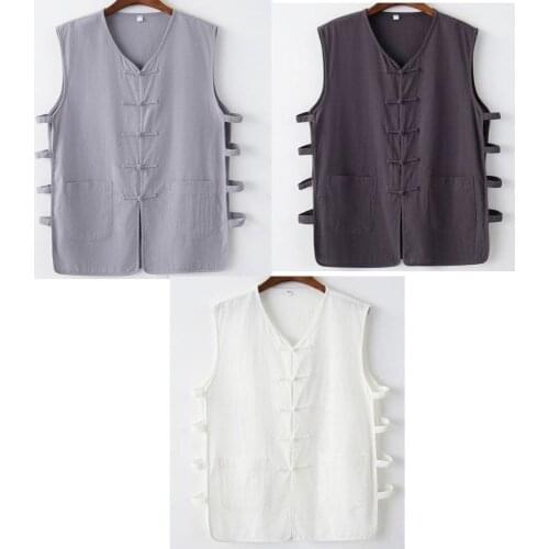8color High Quality Men Cotton&Linen Wing Chun Tai Chi Shirts Martial arts Tang Suits Kung Fu Lay Meditation Vest
