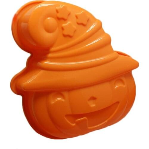 Silicone Jack-O-Lantern Spooky Pumpkin Mould For Halloween Figural Cake Decorating Top Mold Pan Holiday Bakeware Baking Tray