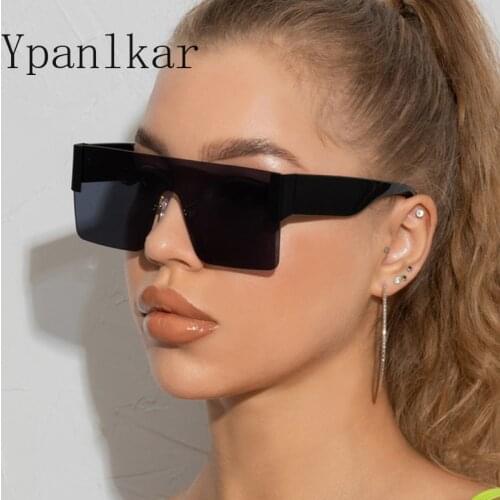 New Style One-piece Sunglasses Fashion Rimless Sunglasses Female Trend All-match Sunglasses
