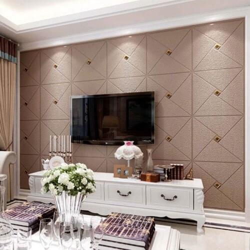 Modern Simple Geometric Wallpaper 3D Flocking Non-Woven Living Room TV Sofa Bedroom Home Decor Wall Papers Roll Papel De Parede