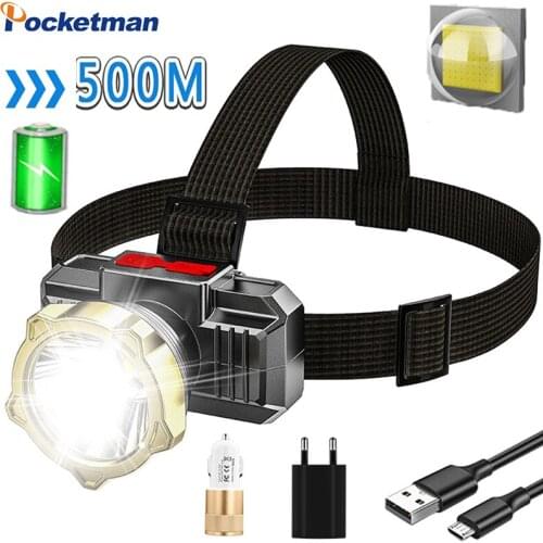 70000LM High Power LED Headlamp USB Rechargeable Headlight Built-in Battery Waterproof Head Torch Head Light outdoor Camping