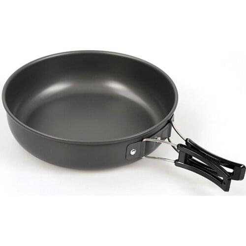 Ultralight Aluminium Frypan Outdoor Travel Cooking Pan with Single Frying Pan Hiking Picnic Cooking Cookware Portable Non-stick