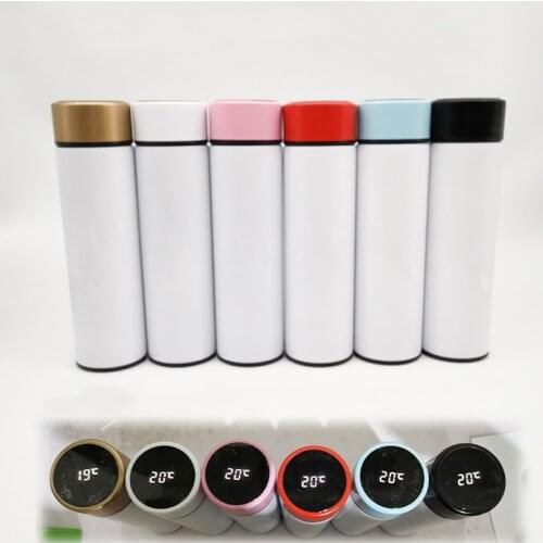 DIY Sublimation Display Temperature Water Bottle 500ML Stainless Steel Smart Mug Thermos With LED Touch For Fathers Day Gift