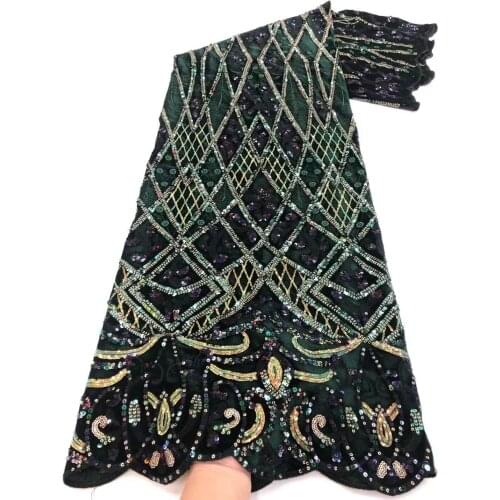 New Product Sequined Velvet Fabric High Quality African Fabric Female Party Dress Beautiful French Fabric FJ4462