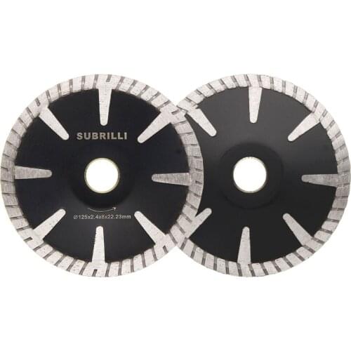 5 Inch 125mm Concave Curved Diamond Cutting Disc Turbo Rim Saw Blade Dry or Wet Use For Granite Marble Stone Arbor 22.23mm