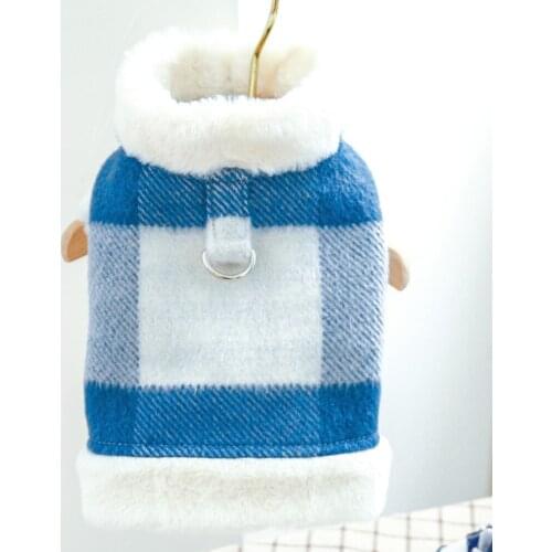 Winter Warm Pet Clothes Classic Large Plaid Cotton Vest Small Dog Coat for Chihuahua Sweatshirt Dogs Pets Clothing