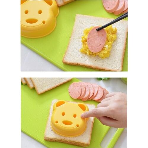 1PC Lovely Little Bear Shape Sandwich Mold Bread Biscuits Embossed Device Cake Mold Maker DIY Mold Cutter ELM 010