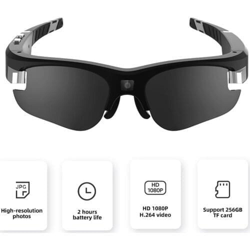 1080P HD Lightweight Smart Sport Camera Glasses Riding Sunglasses Audio Video Photo Recorder Support 256G TF Card DVR Camera DV