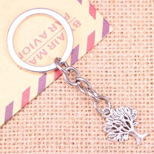 20pcs New Fashion Keychain 22x17mm life tree Pendants DIY Men Jewelry Car Key Chain Ring Holder Souvenir For Gift