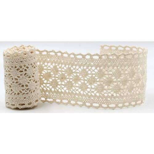 5yards Hometexile Embellishment Patchwork Handmade Apparel Accessories Lightweight Lace Trims Beige Cotton Toughness DIY