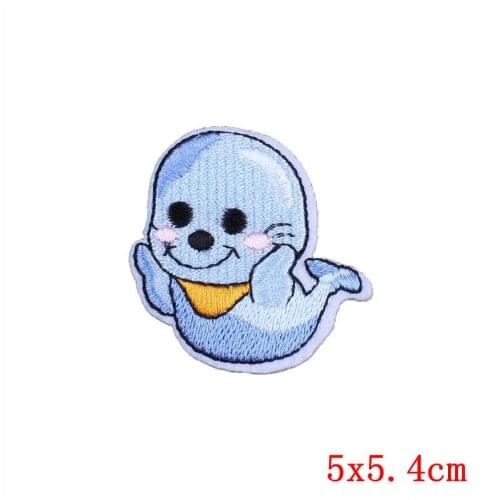 50pcs/Lot Aquatic Creatures Embroidery Patches Letters Clothing Decoration Accessories Diy Iron Heat Transfer Applique