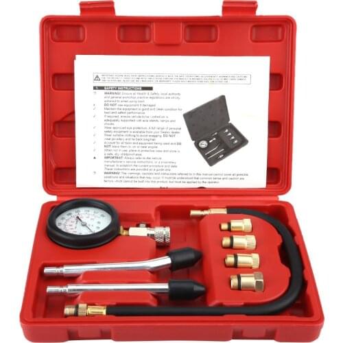 8Pcs G326 Car Bicycle Petrol Gas Engine Cylinder Compressor Pressure Tester Gauge Test Set Cylinder Pressure Gauge