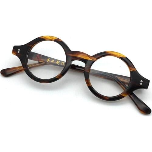 Acetate Glasses Frame Men Women Vintage Clear Small Round Eye Glasses Optical Prescription Eyeglasses Frames Eyewear Man Oculos