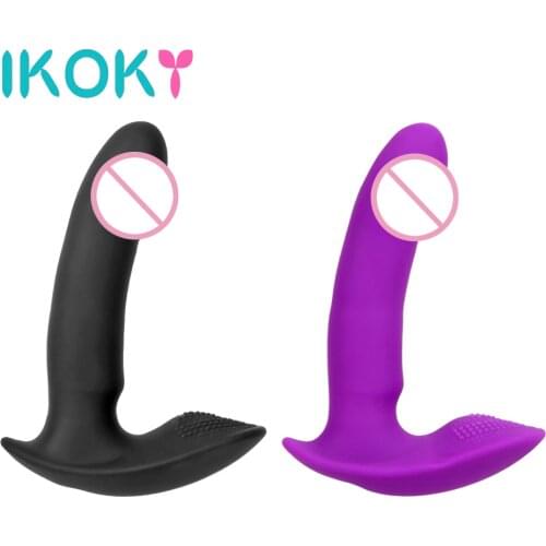 IKOKY Anal Vibrator Female Masturbation Wearable Dildo Sex Toys for Woman G Spot Vibrator Vaginal massage Clitoris Stimulator