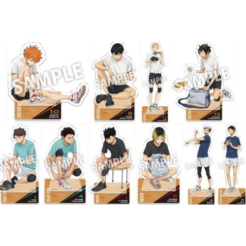 Anime Haikyuu!! Sitting Posture Acrylic Stand Figure Model Plate Desktop Toy Tobio Kageyama Shoyo Hinata Daichi Sawamura