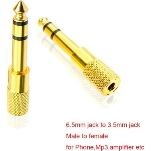6.5mm 1/4" M/F 3.5mm 1/8" Jack Stereo Headphone Headset Audio Adapter Plug Connector for Amplifiers Guitar Mixer
