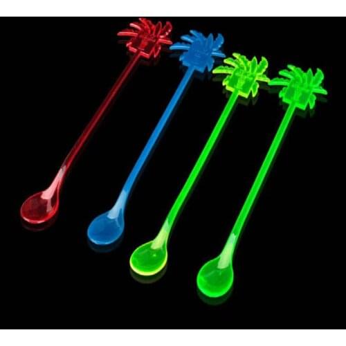 Barware Bar Tools Candy Color Acrylic Cocktail Sticks Stir Coconut Tree Drink Stirrers Wine Juice Ice Scoop 60 Pcs/lot