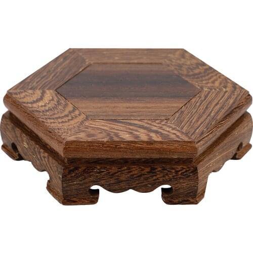 Buddha Incense Flowerpot Wood Carving Teapot Base Diameter Real Solid Wood Carving Vase Base Flower pot Tray Basin Holder