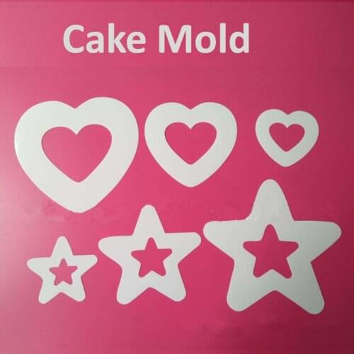 Heart Star Cake Mold Cake Decorating Tools Birthday Cake Design Bakeware Pastry Tools 4/6/8/10/12/14inch PET Reusable