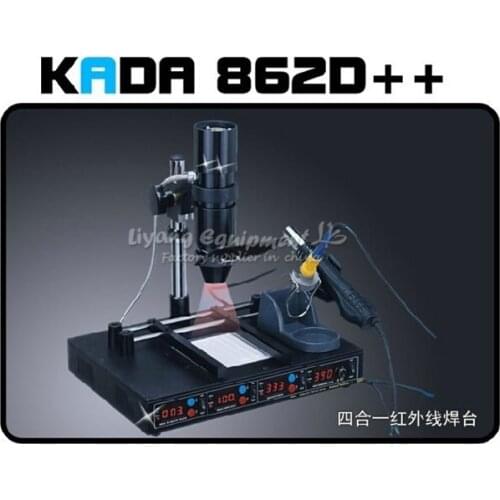 KADA 862d++ 4 in 1 full auto IRDA Infrared soldering station BGA reballing rework station 220V 110V