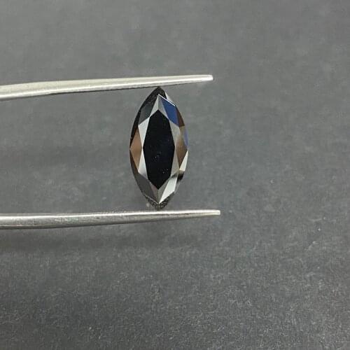 Marquise Cut Black Moissanite Stones 6x12mm 7x14mm VVS1 GRA Loose Lab Gemstones
