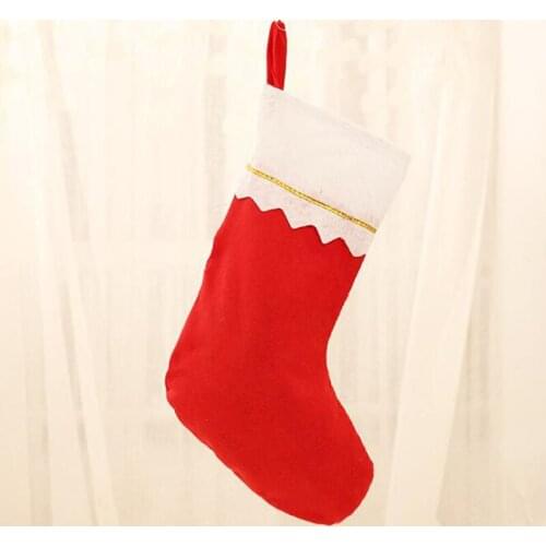 Red Gifts Bag Christmas Stockings Hanging Christmas Tree Decoration Non Woven Fabric Red Xmas Sock Children Ornament Gift