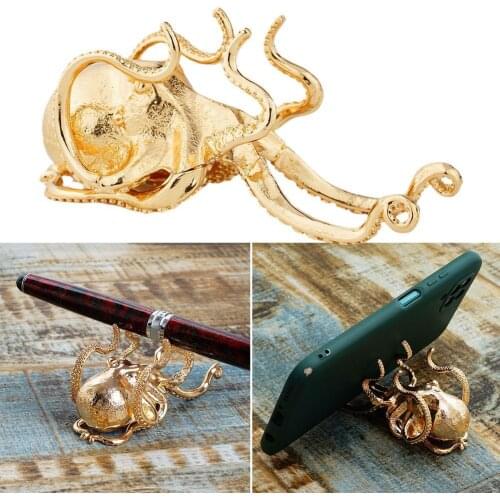 Creativty Octopus Ornaments Animal Shape Stand Rack Study Can Mobile Living Decor Office Pen Ornaments Room Home Support Pho X8D