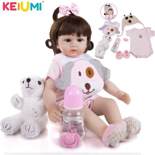 New Arrived KEIUMI 19" Princess Reborn Baby Doll Cloth Body Reborn Baby Girl Dolls Toy Special Choice For Child Birthday Gifts
