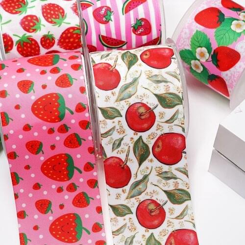 3 inch 75mm 38mm 25mm Fruit Characters Printed Grosgrain Ribbon bow gift wrapping 38838