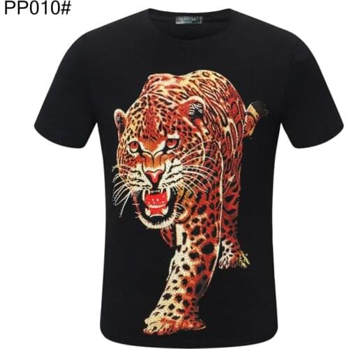 PP SKULL 2020 New Fashion Solid Color T-shirt Mens 3D Printed Diamond Animal Street Sports Shirt Mens T-shirt Short Sleeves