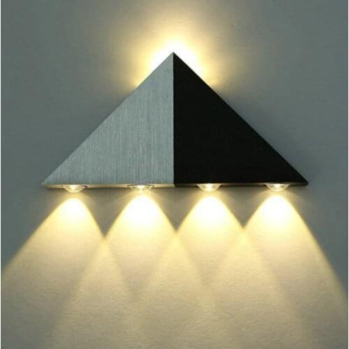 5W Wall Lamp Led Aluminum Indoor Up Down Triangle Shape Modern For Home Stairs Bedroom Bedside Bathroom Light AC85-265V Dimmabe