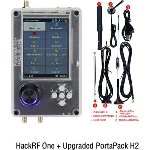 New SDR Raido HackRF One And PortaPack H2 0.5ppm TXCO Plastic Shell With Battery Inside Assembled Optional Antenna